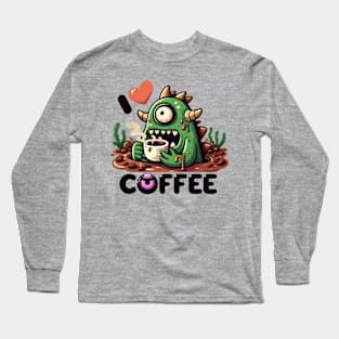 Swamp monster coffee lover Long Sleeve T-Shirt